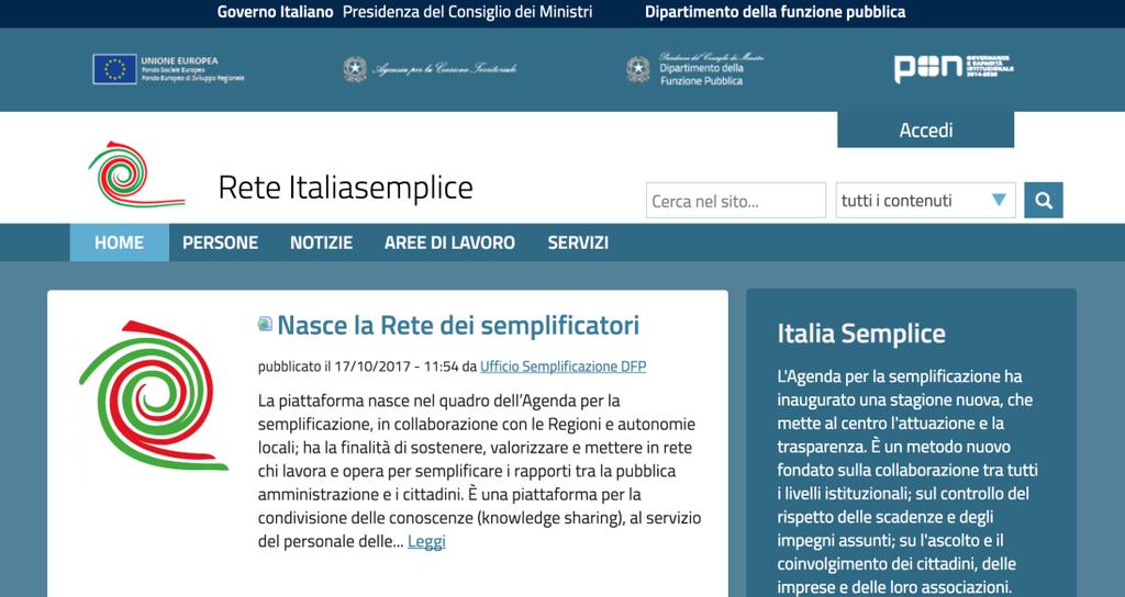 conta tre aree di lavoro operative: modulistica,