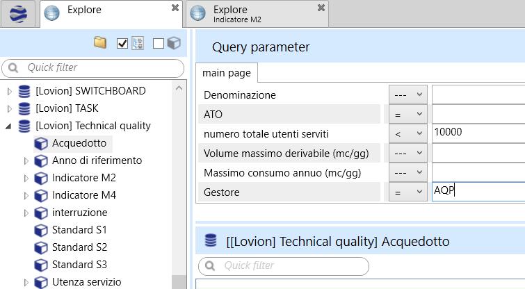 I dati possono essere, come già accennato, visualizzati, organizzati ed esportati anche tramite Lovion Explore, che permette anche di filtrare direttamente in fase di ricerca per velocizzare l