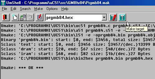 ITALIAN TECHNOLOGY grifo FIGURA 29: CARICAMENTO MAKEFILE (CONFIGURAZIONE COMPILATORE) CON µc/51 IIc) Compilare il