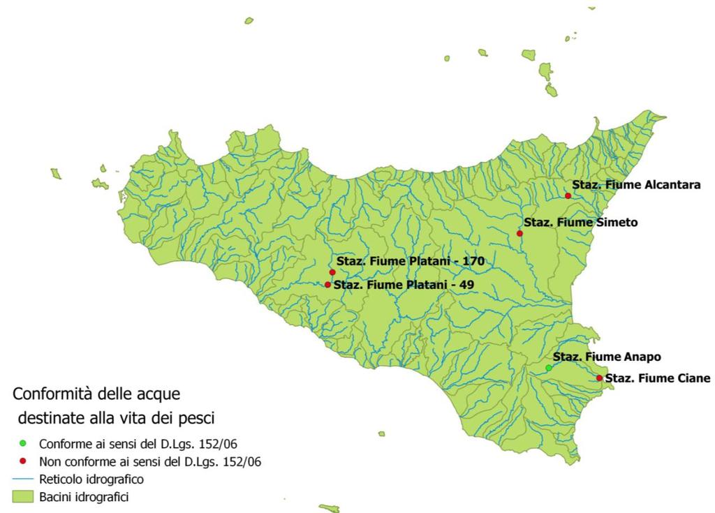 Figura 1 Conformità delle acque