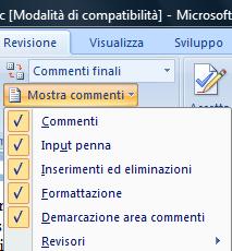 70 AM3 Elaborazione testi livello avanzato Operatività con Microsoft Word 2007 Inserimento di un commento - Posizionare il cursore nel punto del testo in cui si desidera aggiungere il commento o