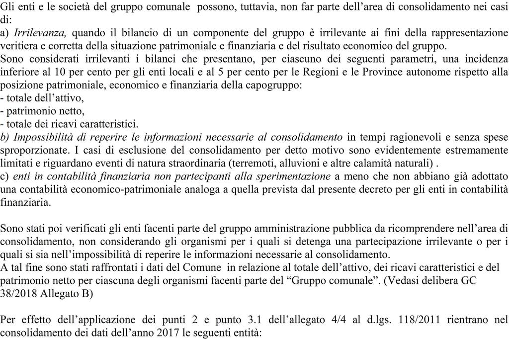 AREA E METEDO DI CONSOLIDAMENTO AZIENDA METODO % Consolidmento % Pertinenz Gruppo C.S.R. - CONSORZIO OBBLIGATORIO DI BACINO Proporzionle 2,01000 % 2,01000 % CONSORZIO C.I.S.A. Proporzionle 6,80000 % 6,80000 % AMAG SPA Proporzionle 1,07000 % 1,07000 % S.