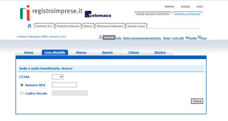 SELEZIONA: «CREA MODELLO» E INSERISCI IL CODICE FISCALE O IL