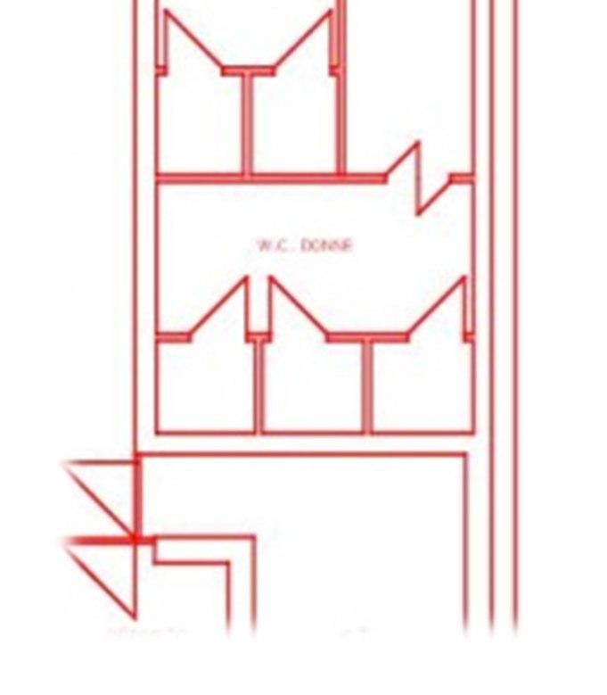 Porte da 80 cm, rispettati gli 80 cm antistanti i lavabo (esterni ai wc).