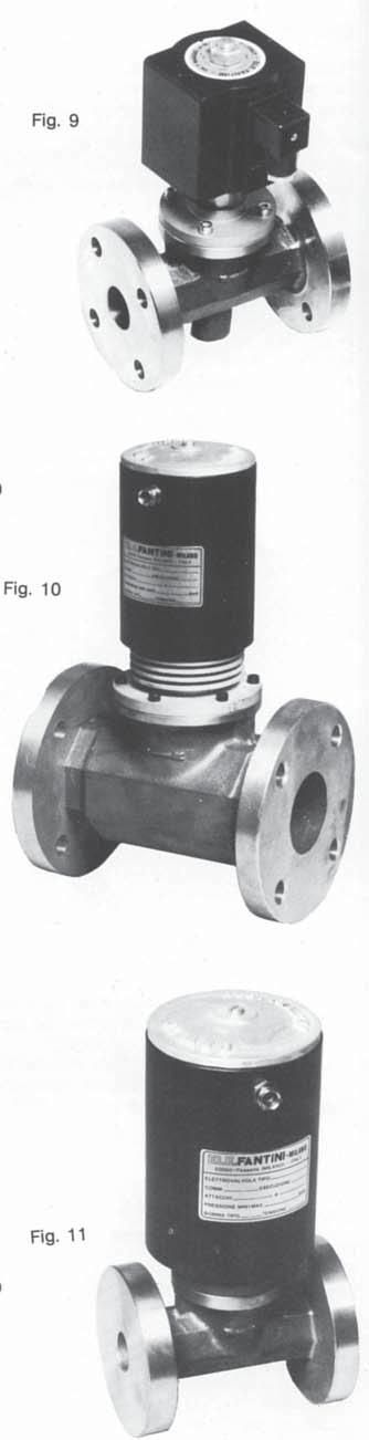 ELETTROVALVOLE A PISTONE per bassa e media pressione modello EFBV/T: Fluidi: vapore e fluidi caldi Temperatura: +200 C. max. Altre caratteristiche come mod.