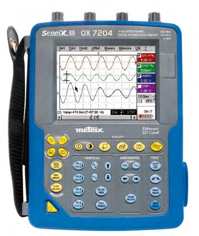 (oscilloscopio e registratore) (opzione) l Analisi FFT "tempo reale" standard e funzioni di calcolo sulle vie l 2 o 4