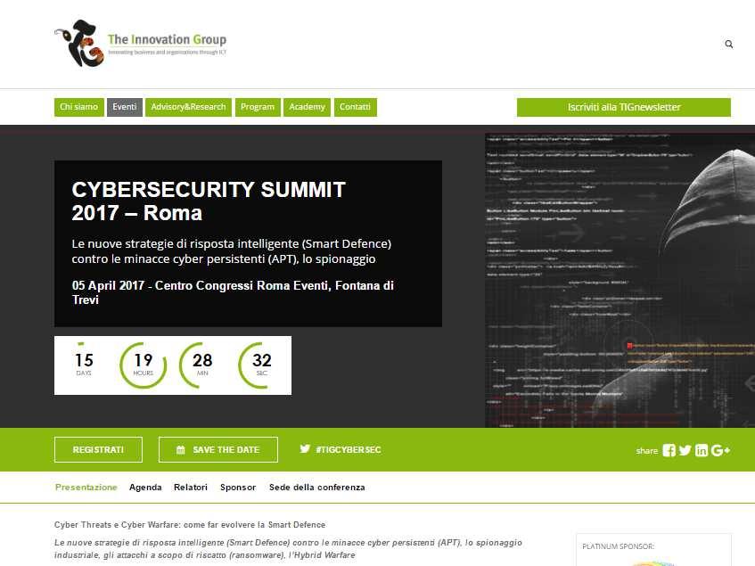 CYBERSECURITY & RISK MANAGEMENT PROGRAM: GLI APPUNTAMENTI 16 Febbraio 2017 Webinar Cyber