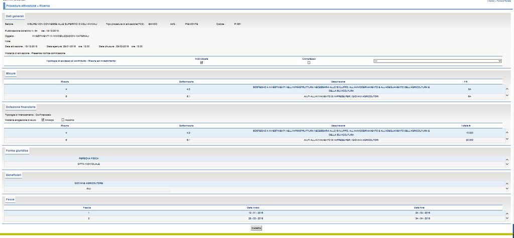 Data proroga Data proroga della procedura di attivazione Descrizione tasti funzionali Tasto Funzione Indietro Torna nella pagina di instradamento Accede al dettaglio della