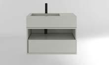 Narciso washbasin + lateral drawer + suspended drawer - cm 76 x 50 x 16,5 h + 54 x 50 x