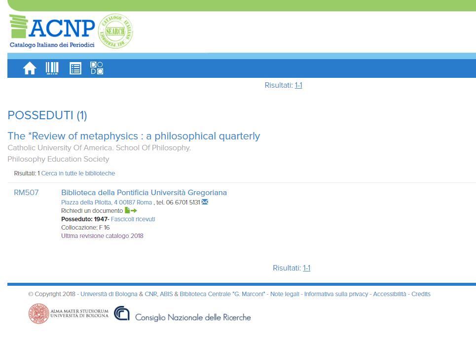 ACNP PUG visualizzazione del posseduto (2) Cliccando su «Fascicoli