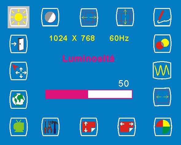 Personalizzazione del monitor Nel menù OSD, è possibile trovare ogni sorta di caratteristica per consentire una regolazione ottimale del pannello LCD.