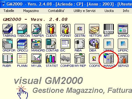 GM2000 GUIDA ALL INSTALLAZIONE 4 16/03/08 CONFIGURAZIONE DELL'AZIENDA Cliccare una sola volta su "AZIENDE", icona in