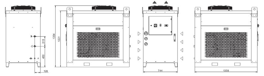 LCW LINEA REFRIGERAZIONE LCW45-70Grandezza 3 Refrigeratori di fluidi a temperature negative CAPACITÀ DI RAFFREDDAMENTO STRUTTURA In lamiera verniciata a forno con polveri esteri, colore RAL 7035