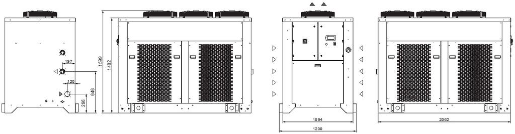 TCO LINEA REFRIGERAZIONE TCOD4 G8Grandezza 5 Refrigeratori industriali per olio CAPACITÀ DI RAFFREDDAMENTO STRUTTURA In lamiera verniciata a forno con polveri esteri, colore RAL 7035 bucciato.