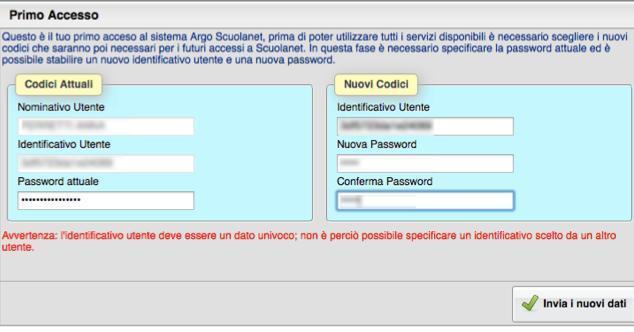 identificativo già scelto in precedenza da un altro utente nella scuola; il programma in questo caso darà un avviso e l utente dovrà sceglierne un altro Password: