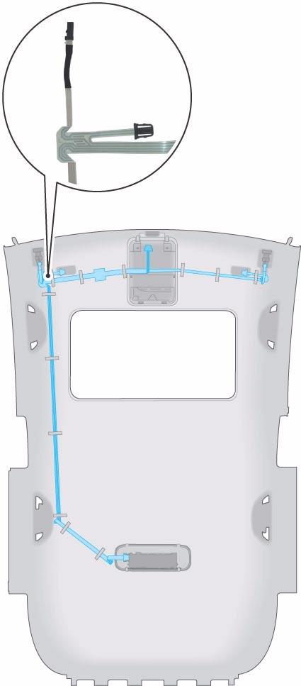 Elettronica comfort e di sicurezza Il cablaggio nel tetto con cavo piatto Grazie all impiego di un cavo piatto lo spazio sopra la testa del conducente risulta aumentato.