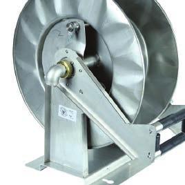 Generic fluid Automatic Hose Reel, weatherproof, corrosion resistant. Solid, compact, made in stainless steel, minimum pressure loss.