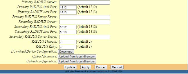 Profilo 1 PRIMARY SIP SERVER: