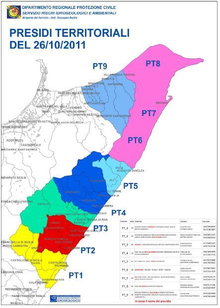 Mappa dei Presidi Territoriali Idrogeologici nel