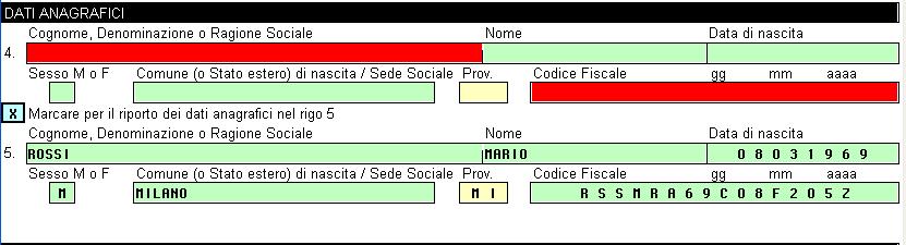 affittuario, riportando i dati del soggetto dichiarante nel campo 5 del modello F23, anziché nel campo 4 riservato ai dati del proprietario.