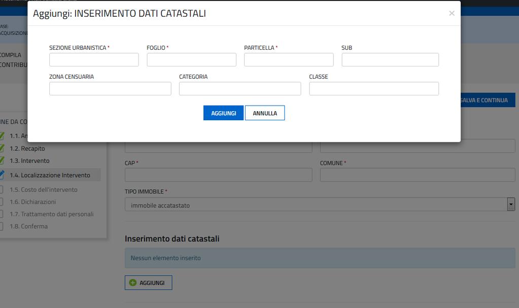 Nella tendina di TIPO IMMOBILE posso scegliere tra: Immobile accatastato Immobile escluso dall obbligo di accatastamento ai sensi del D.M. n.