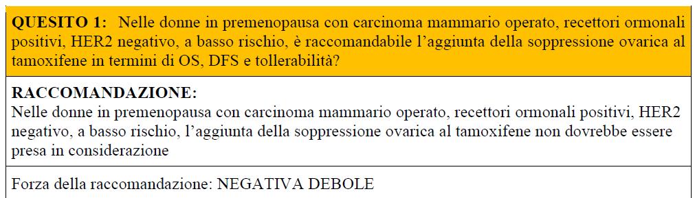 Linee Guida AIOM mammella 2018 QUESITO GRADE n.