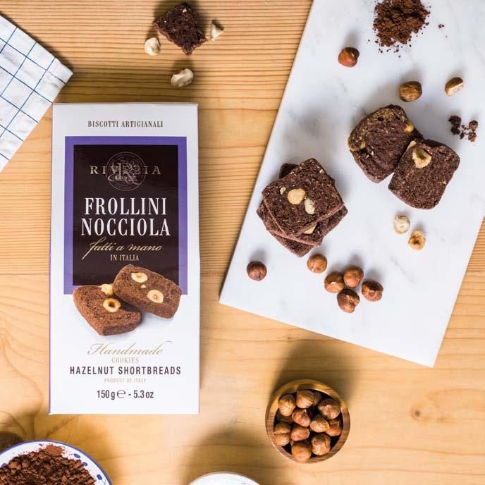 FROLLINI NOCCIOLA Il gusto inconfondibile della Nocciola Piemonte IGP emerge dall impasto ricco di cacao.