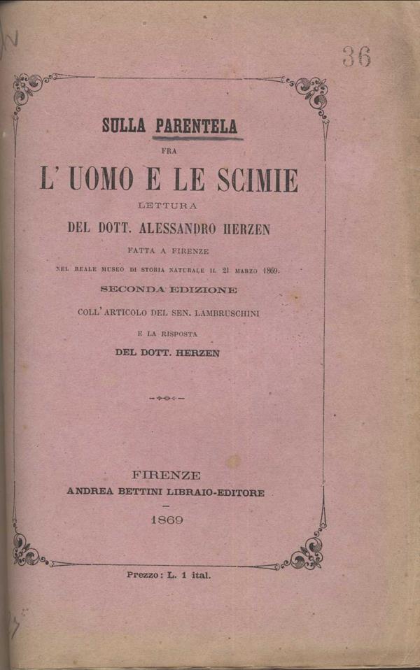 marzo 1869 L Origine delle specie era