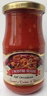 DELIZIE DI RIVIERA Vaso di vetro 350g SUGO ARRABBIATA SUGO BASILICO SUGO CASARECCIO SUGO AI FUNGHI SUGO