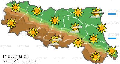 bollettino meteo regionale regional weather forecast Stato del tempo: sereno o poco nuvoloso per il transito di nubi alte e sottili con buon soleggiamento.