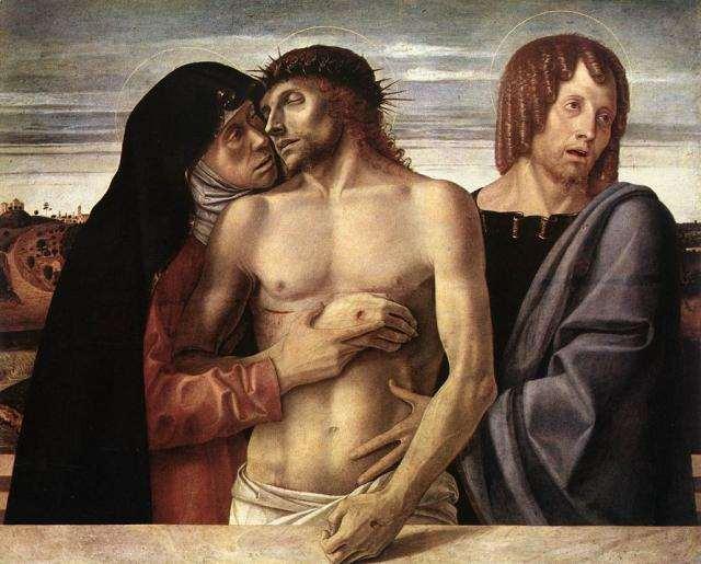 La Pietà di Cristo (1465-1470) Tempera su tela, conservata nella pinacoteca Brera a Milano.