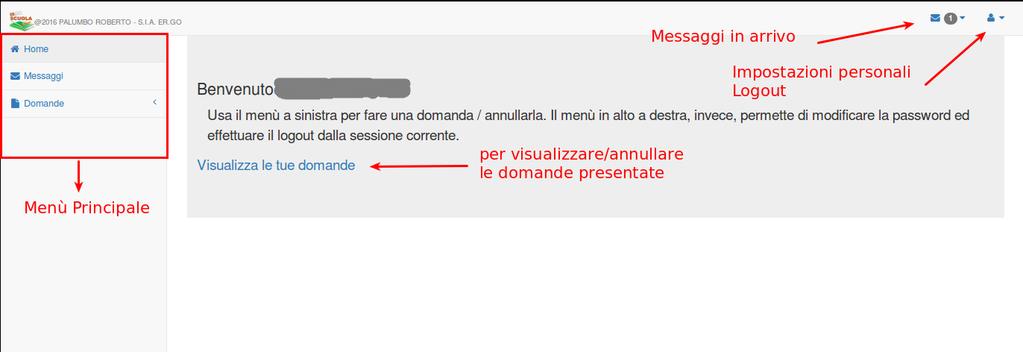 1. ACCESSO Dopo aver immesso le credenziali di accesso (CODICE FISCALE e PASSWORD indicati in fase di registrazione) ed aver cliccato sul pulsante ACCEDI, l utente può entrare nella propria area