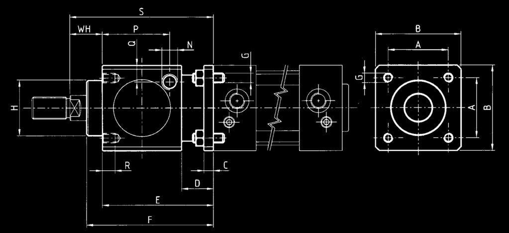 bloccastelo rod blocking device versione per microcilindri ISO 4 version for minicylinders ISO 4 modello model per alesaggi for bores A B C D E F G H L M BM012 12-1 30 29.5.5 44.5 M1x1.5 17 22 24.