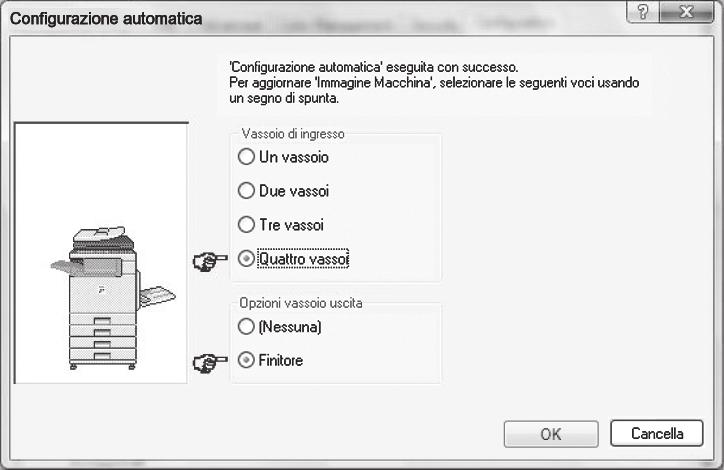 Se la macchina viene utilizzata su una rete IPv6, è necessario configurare le opzioni manualmente, come illustrato nella sezione "Se la configurazione automatica non viene completata" (pagina 39).