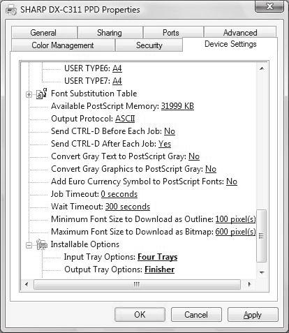 INSTALLAZIONE DEL DRIVER DELLA STAMPANTE/DRIVER PC-FAX 3 Configurare il driver di stampante relativo agli accessori installati sulla macchina.