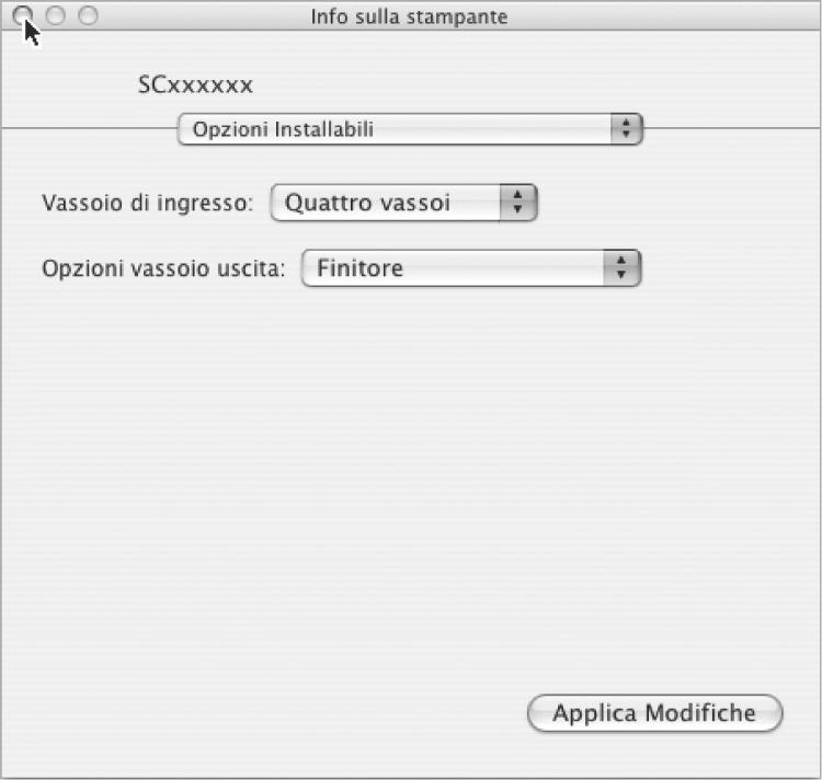MAC OS X 16 Selezionare la configurazione della macchina.