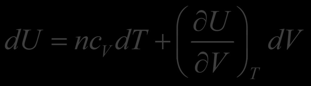 risultato che sostituito nella U U du = d + d fornisce U du = nc d + d quindi in generale in un sistema p l energia interna