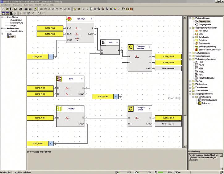 parametrizzazione rapida e semplice. Tutti gli elementi funzionali possono essere immessi mediante Drag & Drop.