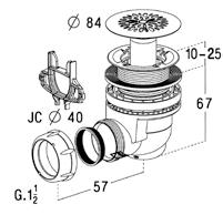 1/40 CAPSULA IN ABS CROMATO Sifonata Corpo in Polipropilene