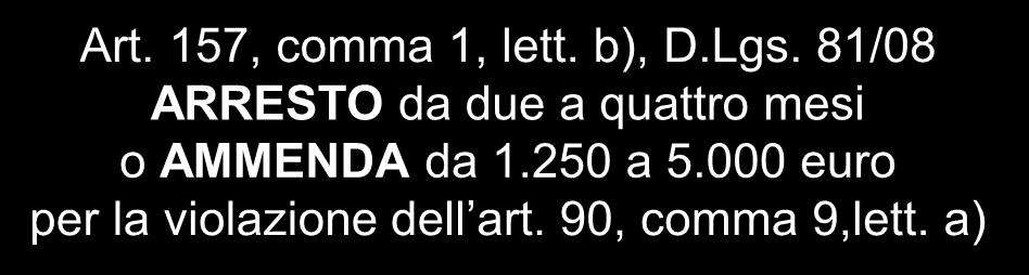 Committente o Responsabile dei lavori Art. 157, comma 1, lett. b), D.Lgs.