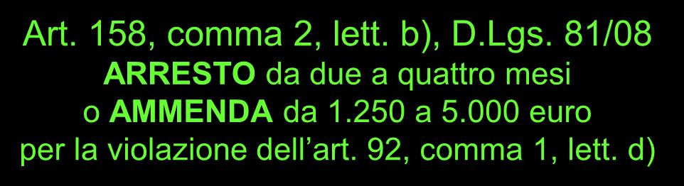 000 euro per la violazione dell art. 92, comma 1, lett.