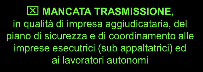 sul suo contenuto MANCATA TRASMISSIONE, in qualità