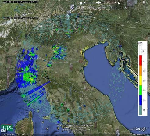 Rapporto radar dell evento meteorologico del 7-10 novembre 2009 1 Descrizione dell evento Tipo evento Data e Ora Inizio Fine sulla Regione Emilia Romagna Stratiforme Dalle 11:00 UTC del 07/11/2009