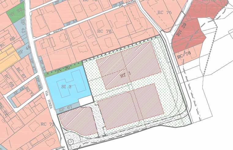 AREA RT1 Estratto di variante PRGC: ampio areale situato