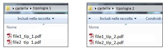 Nel caso in cui all'interno della cartella.zip siano contenuti più tipologie di documenti, questi verranno salvati automaticamente in cartelle specifiche.