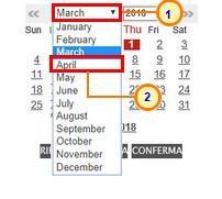 Figura 34: Inserimento data puntuale - giorno 2) Selezionare il mese di interesse, cliccando sul comando e scegliendo il nome del relativo mese.