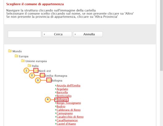 Figura 41: Seleziona località geografica - modalità selezione Dettaglio certificato firma Il presente paragrafo illustra le indicazioni per procedere alla verifica del contenuto delle dichiarazioni e