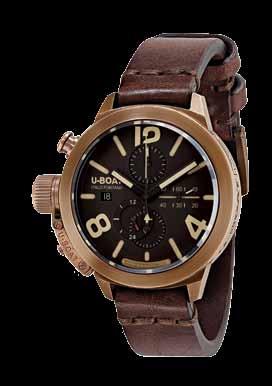 COD 8063 classico Chrono BRonzo MOVIMENTO: cronografo automatico, elaborato e modificato su specifiche U-BOAT nell affissione della data e rotazione del fusto di carica alle ore 9.