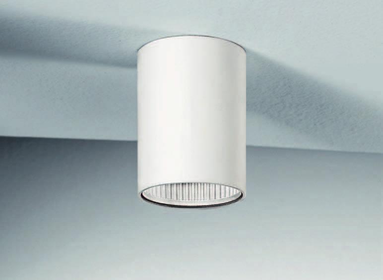 9122 Ø77 Plafoniera in alluminio per lampadina dicroica e lampadina LED.