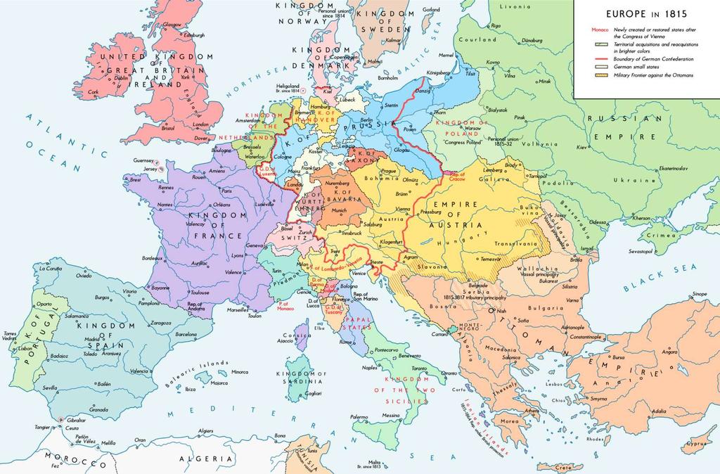 L Europa nel 1815: la costruzione della